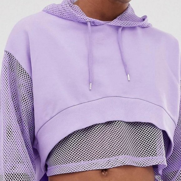 ASOS Tops | New Asos Lavender Cropped Hoodie | Poshmark